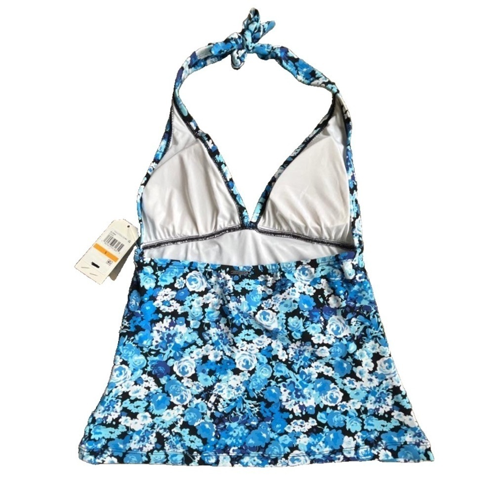 Nautica Shape Enhancing Slimming Blue Floral Halter Tankini - Picture 2 of 10